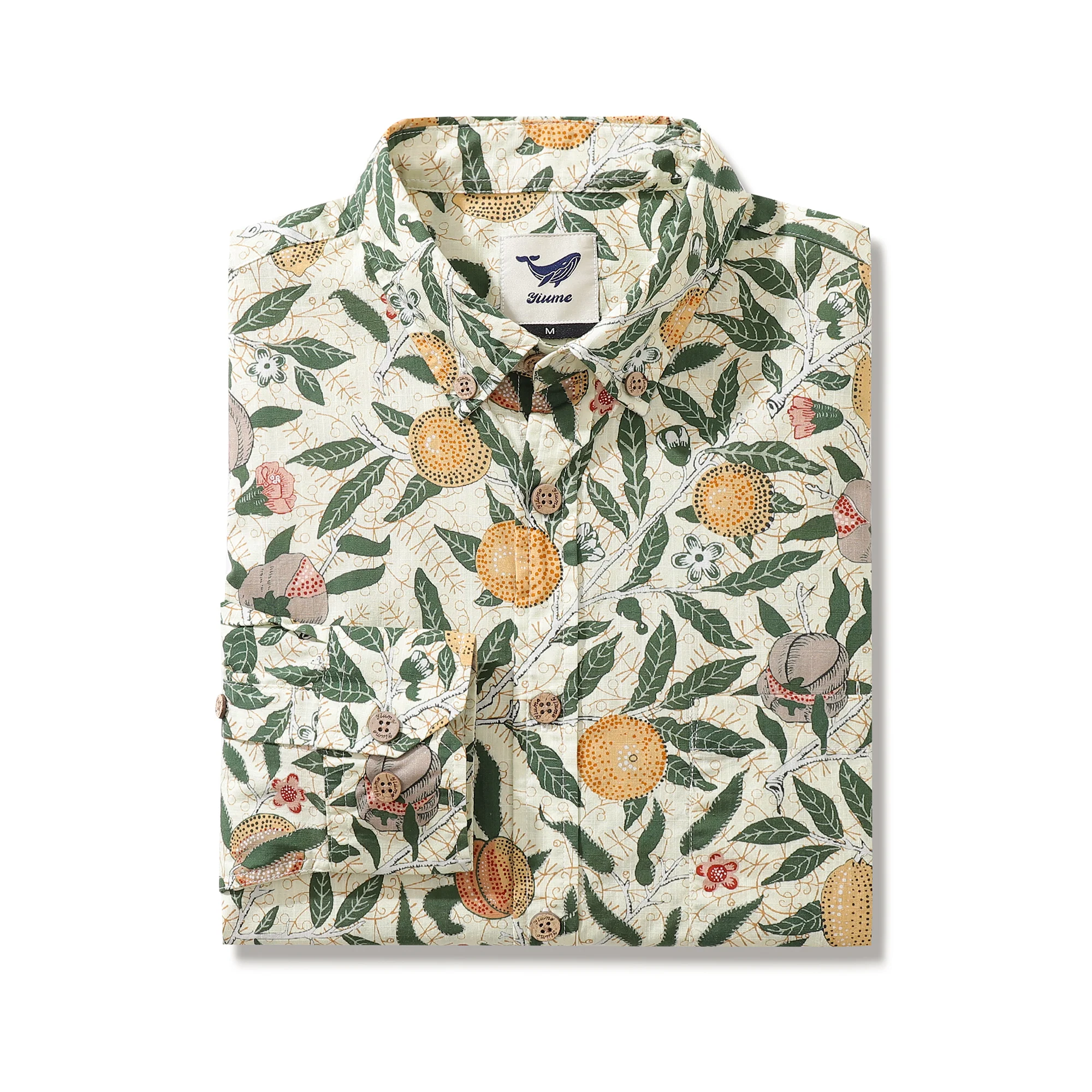 Men's Hawaiian Shirt William Morris Fruit Pomegranates Designer Cotton Button-down Long Sleeve Aloha Shirt - republicanstateiMen's Hawaiian Shirt William Morris Fruit Pomegranates Designer Cotton Button-down Long Sleeve Aloha Shirt - republicanstatei