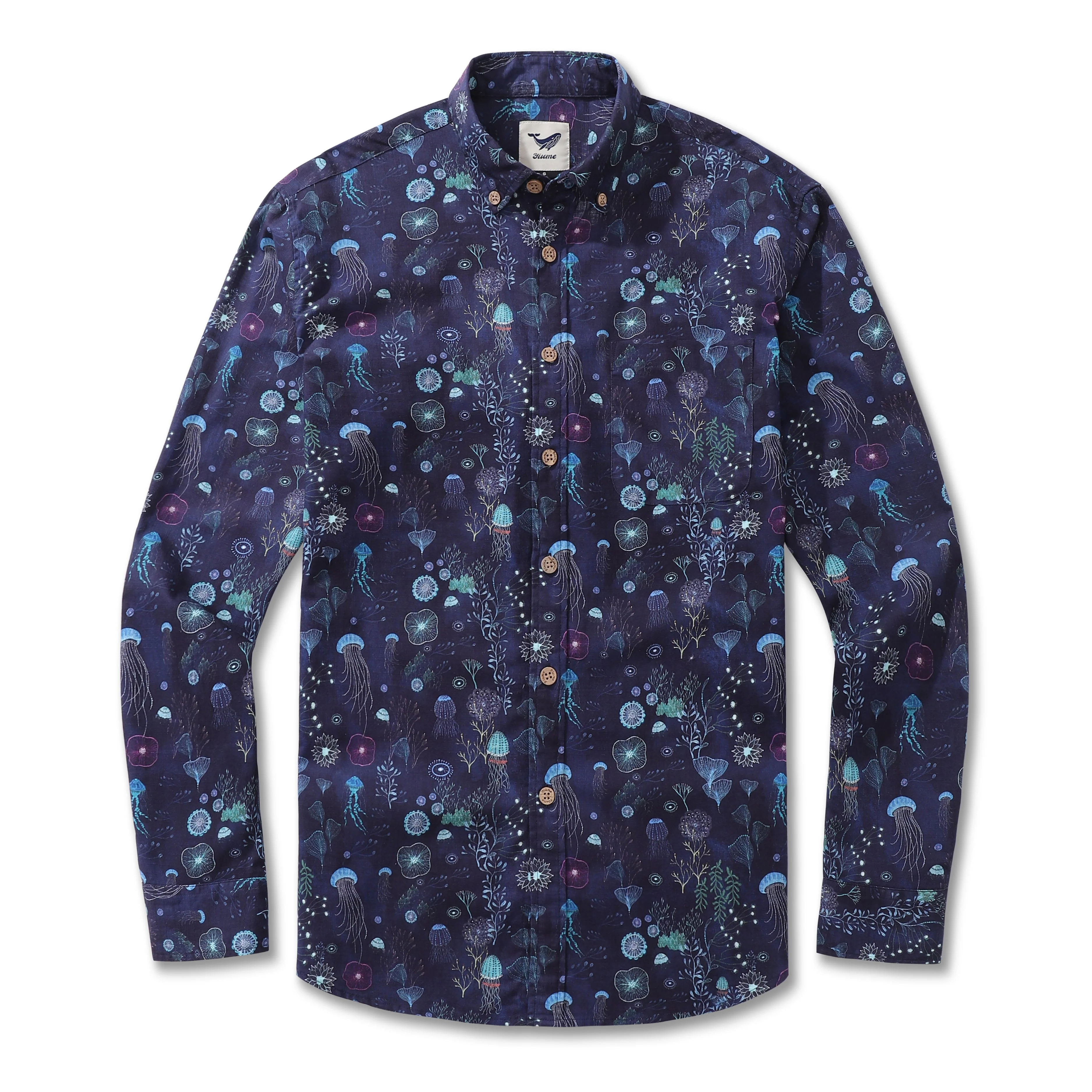 Men's Hawaiian Shirt Save the Ocean By Catharina Edlund Cotton Button-down Long Sleeve Aloha Shirt - republicanstateiMen's Hawaiian Shirt Save the Ocean By Catharina Edlund Cotton Button-down Long Sleeve Aloha Shirt - republicanstatei