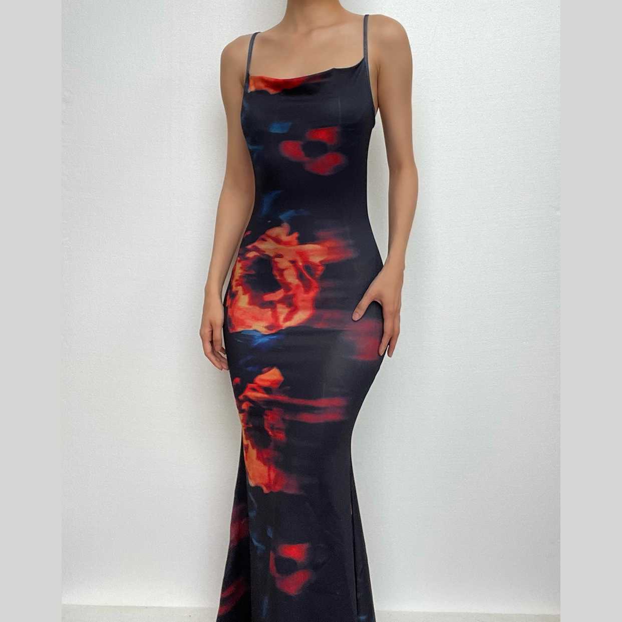 Cowl neck print cami maxi dress - republicanstateiCowl neck print cami maxi dress - republicanstatei