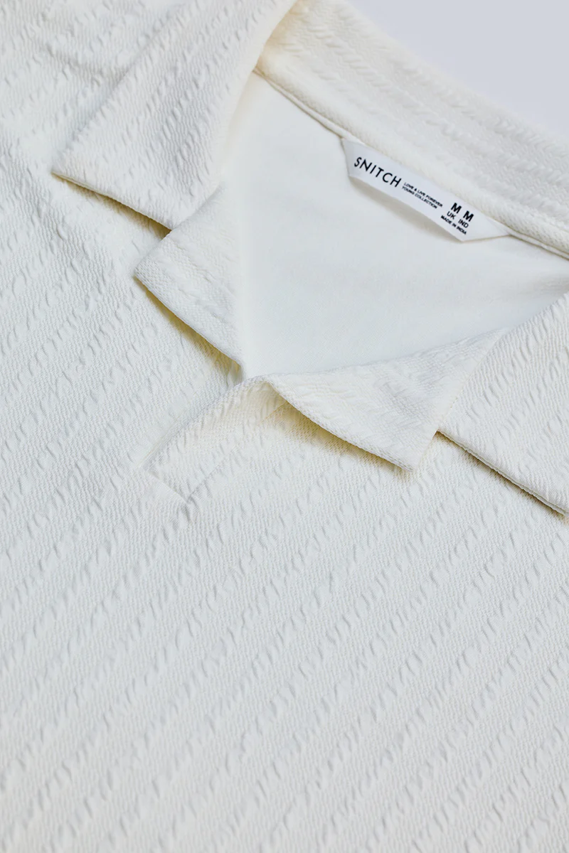 White Textured Cuban T-Shirt - republicanstateiWhite Textured Cuban T-Shirt - republicanstatei