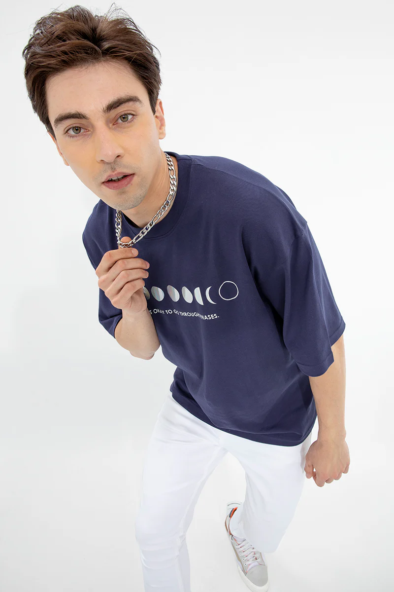 Phases Navy Oversized T-Shirt - republicanstateiPhases Navy Oversized T-Shirt - republicanstatei