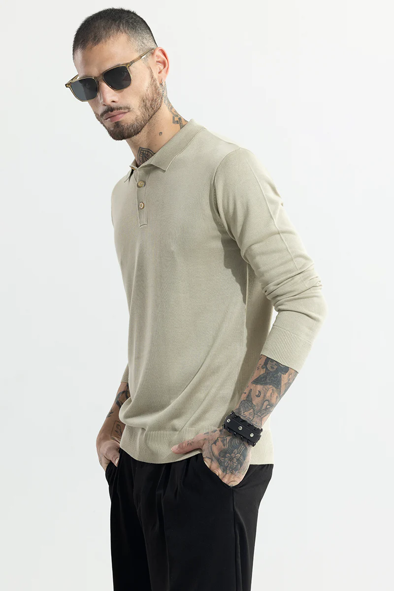 Urban Edge Beige Polo T-Shirt - republicanstateiUrban Edge Beige Polo T-Shirt - republicanstatei