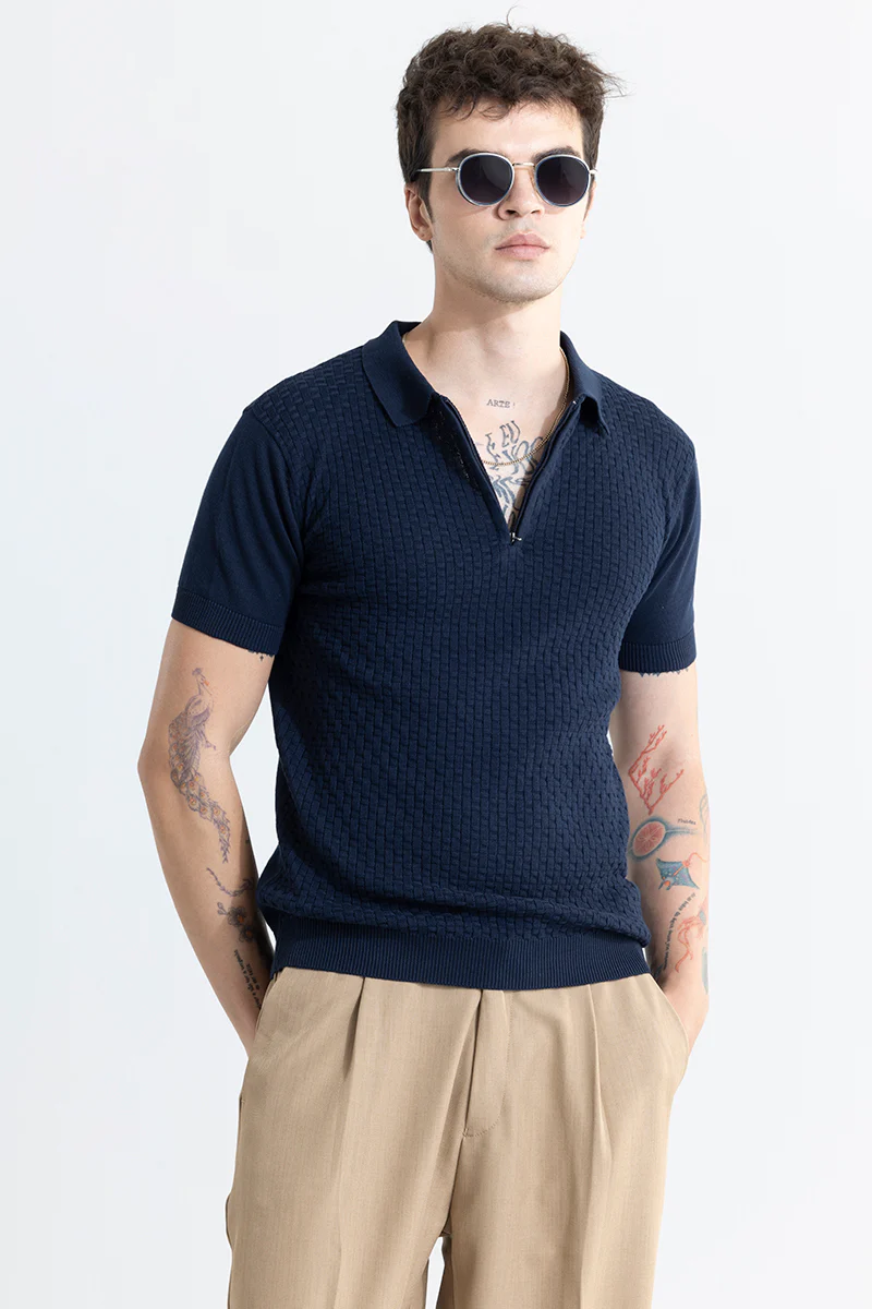 Nova Navy Blue Polo T-Shirt - republicanstateiNova Navy Blue Polo T-Shirt - republicanstatei