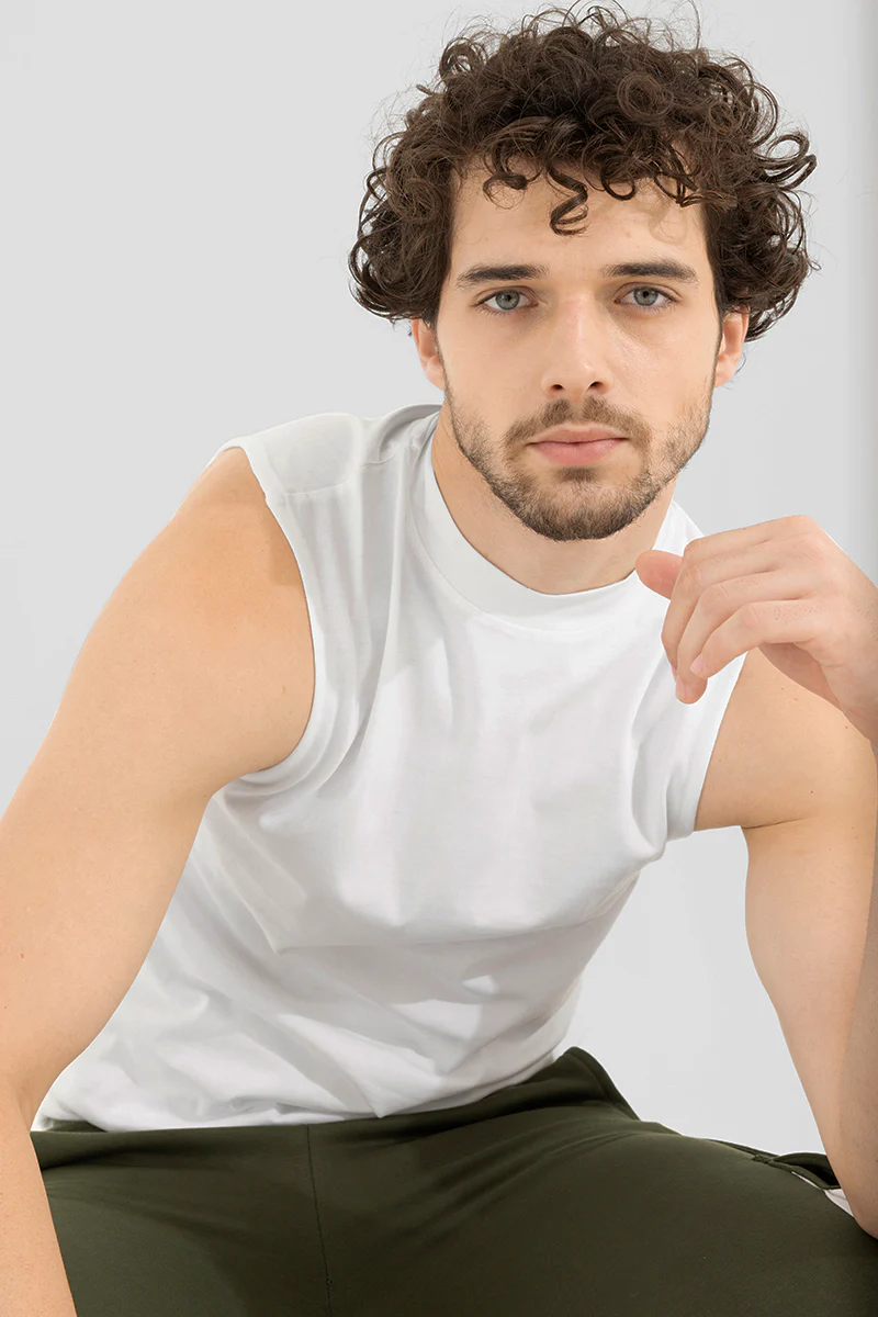 Solidie White Sleeveless T-Shirt - republicanstateiSolidie White Sleeveless T-Shirt - republicanstatei