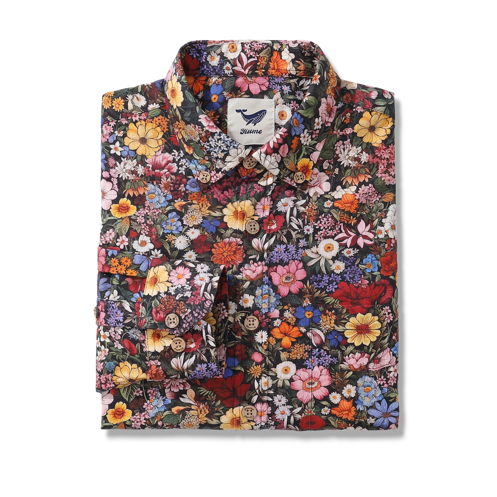 Long Sleeve Hawaiian Shirt For Men Among the Flowers Cotton Button-down Aloha Shirt - republicanstateiLong Sleeve Hawaiian Shirt For Men Among the Flowers Cotton Button-down Aloha Shirt - republicanstatei