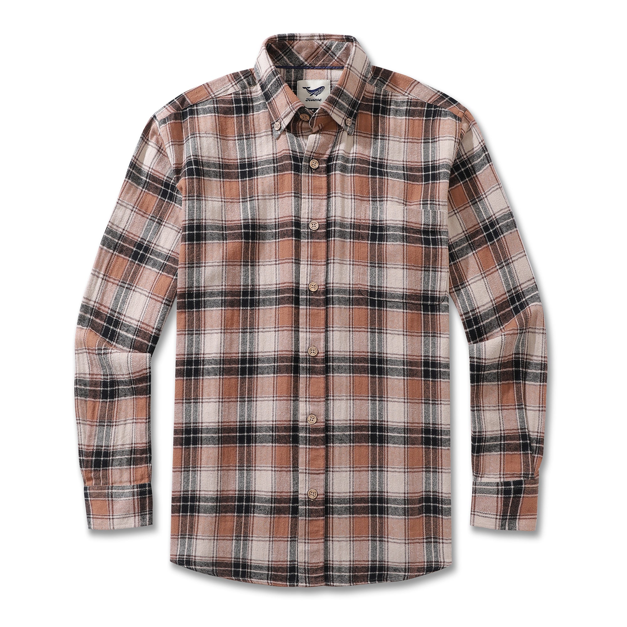 Men's Hawaiian Shirt Flannel Button-down Long Sleeve Classic Check Shirt - KHAKI - republicanstateiMen's Hawaiian Shirt Flannel Button-down Long Sleeve Classic Check Shirt - KHAKI - republicanstatei