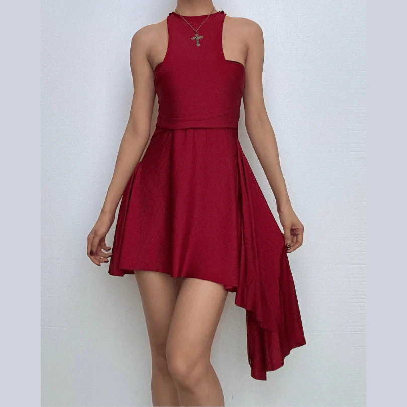 Halter ruched solid mini dress - republicanstateiHalter ruched solid mini dress - republicanstatei
