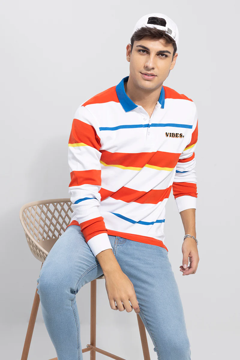 Vibes White Rugby Polo T-Shirt - republicanstateiVibes White Rugby Polo T-Shirt - republicanstatei