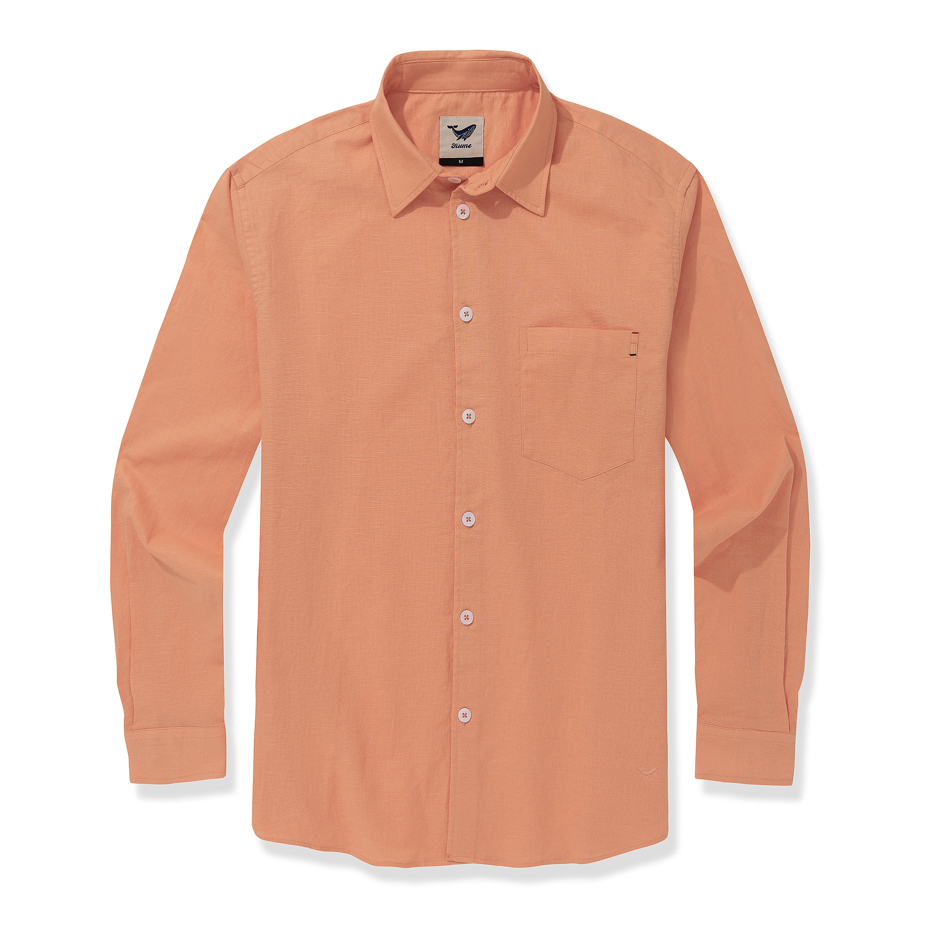 Hawaiian Shirt For Men Riviera Holiday Pointed Collar Long Sleeve Shirt - Light Orange - republicanstateiHawaiian Shirt For Men Riviera Holiday Pointed Collar Long Sleeve Shirt - Light Orange - republicanstatei