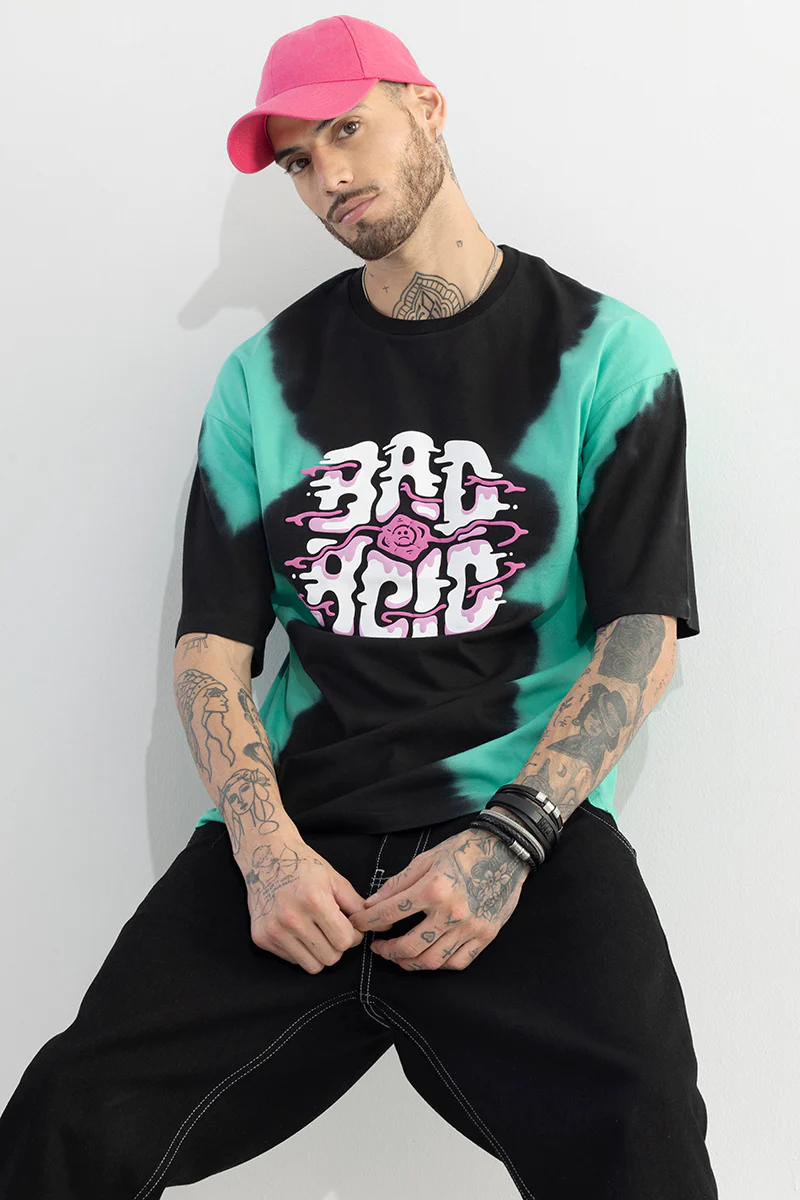 Bad Acid Black Oversized T-Shirt - republicanstateiBad Acid Black Oversized T-Shirt - republicanstatei