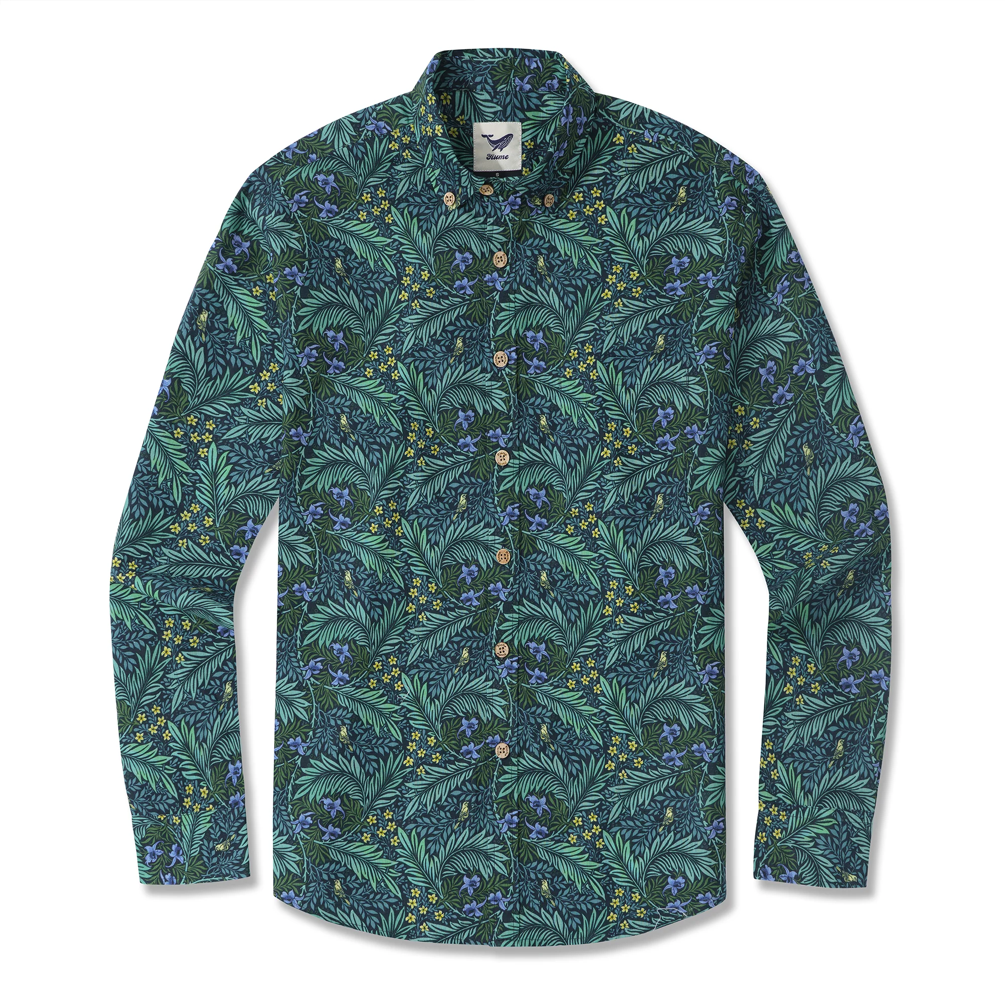 Long Sleeve Hawaiian Shirt For Men Foreat Mist 100% Cotton Button-down Aloha Shirt - republicanstateiLong Sleeve Hawaiian Shirt For Men Foreat Mist 100% Cotton Button-down Aloha Shirt - republicanstatei