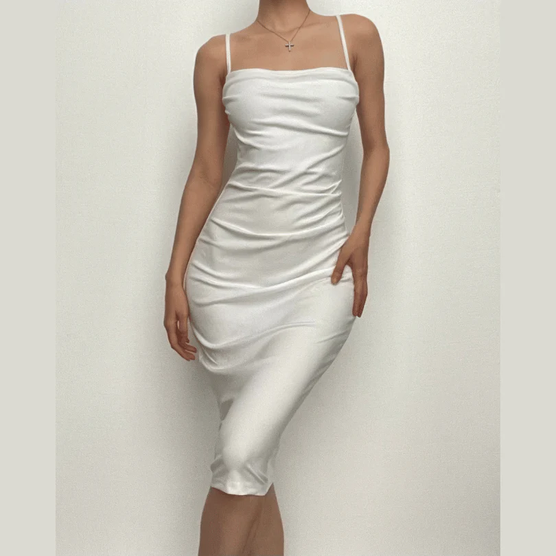 Cowl neck solid cami midi dress - republicanstateiCowl neck solid cami midi dress - republicanstatei