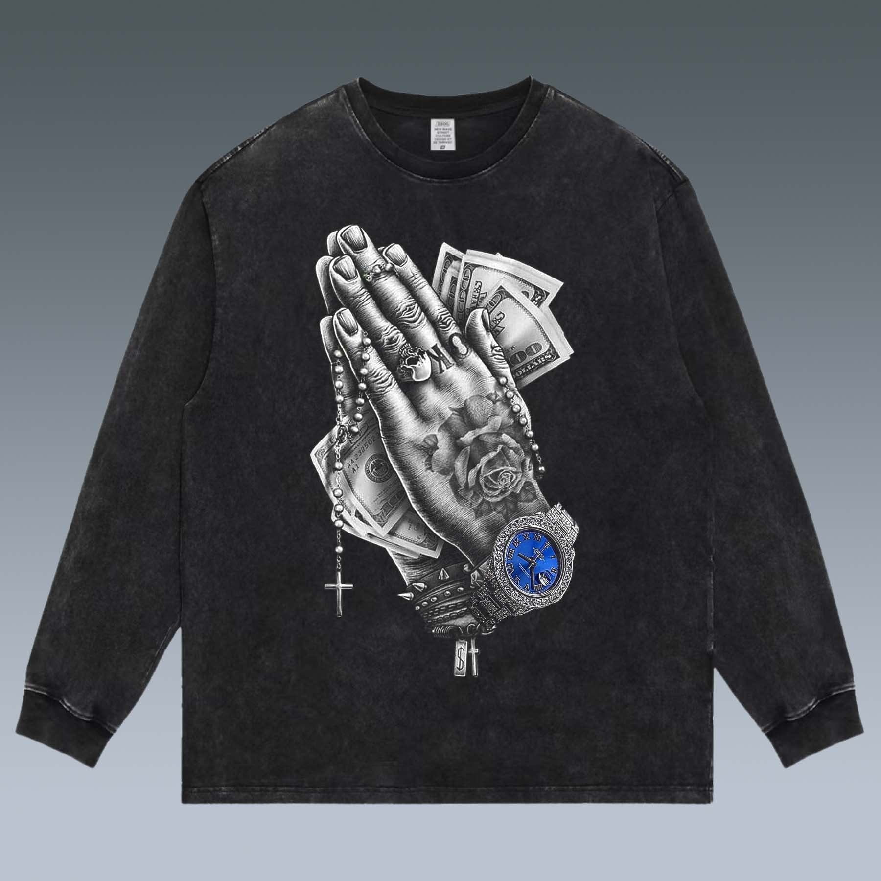 VINTAGE LONG SLEEVE TEE | PRAY - republicanstateiVINTAGE LONG SLEEVE TEE | PRAY - republicanstatei