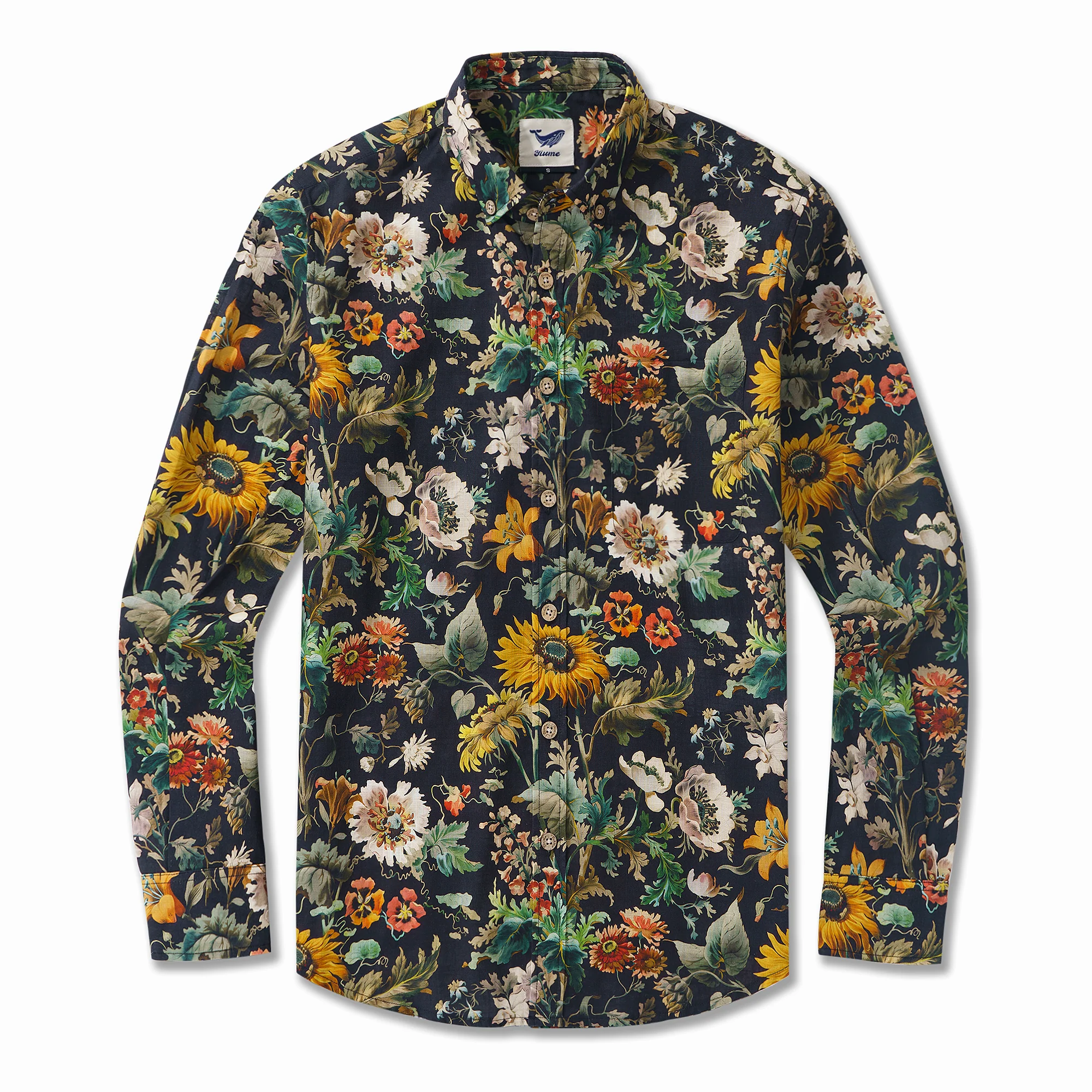 Long Sleeve Hawaiian Shirt For Men Romantic Garden 100% Cotton Button-down Aloha Shirt - republicanstateiLong Sleeve Hawaiian Shirt For Men Romantic Garden 100% Cotton Button-down Aloha Shirt - republicanstatei