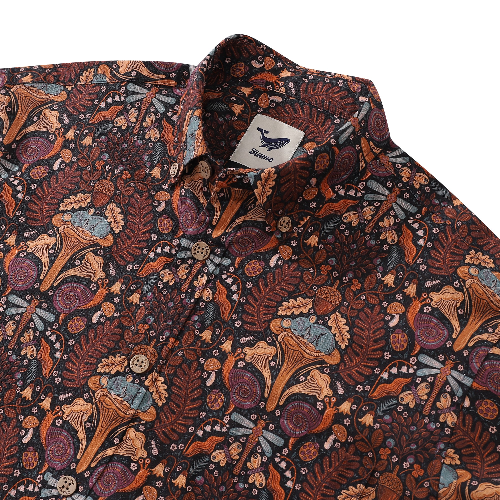 Long Sleeve Men's Hawaiian Shirt Chanterelle Forest Naptime By Rebecca Elfast Cotton Button-down Aloha Shirt - republicanstateiLong Sleeve Men's Hawaiian Shirt Chanterelle Forest Naptime By Rebecca Elfast Cotton Button-down Aloha Shirt - republicanstatei