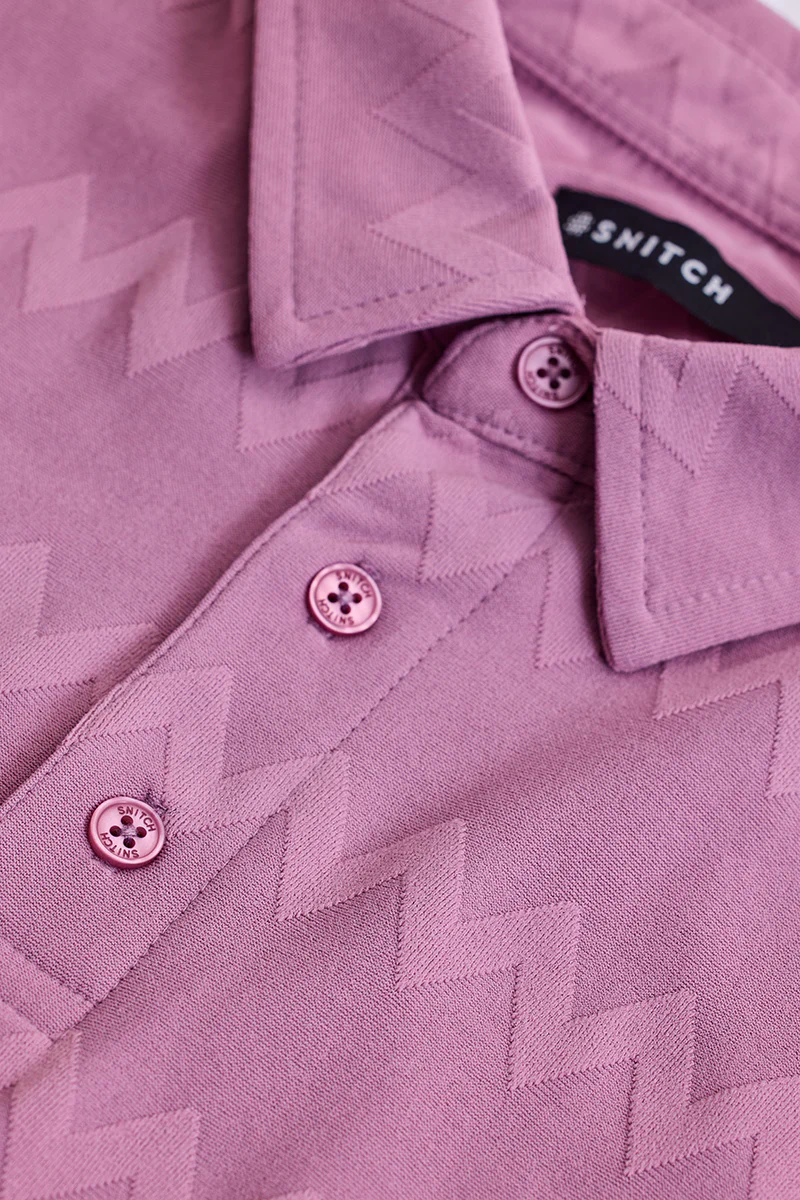 Pink Textured Polo T-Shirt - republicanstateiPink Textured Polo T-Shirt - republicanstatei