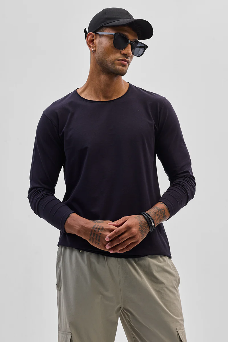 Navy Stretch Full Sleeve T-Shirt - republicanstateiNavy Stretch Full Sleeve T-Shirt - republicanstatei