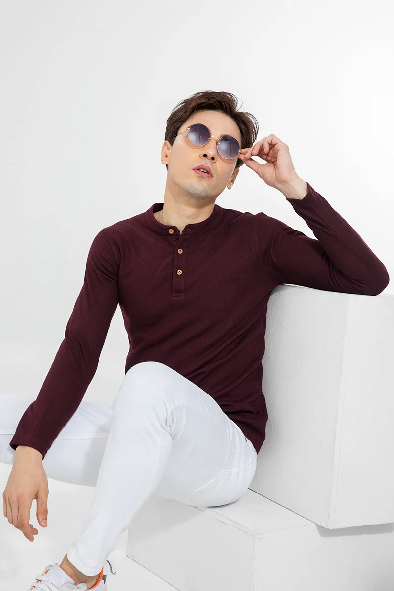 Henley Wine T-Shirt - republicanstateiHenley Wine T-Shirt - republicanstatei