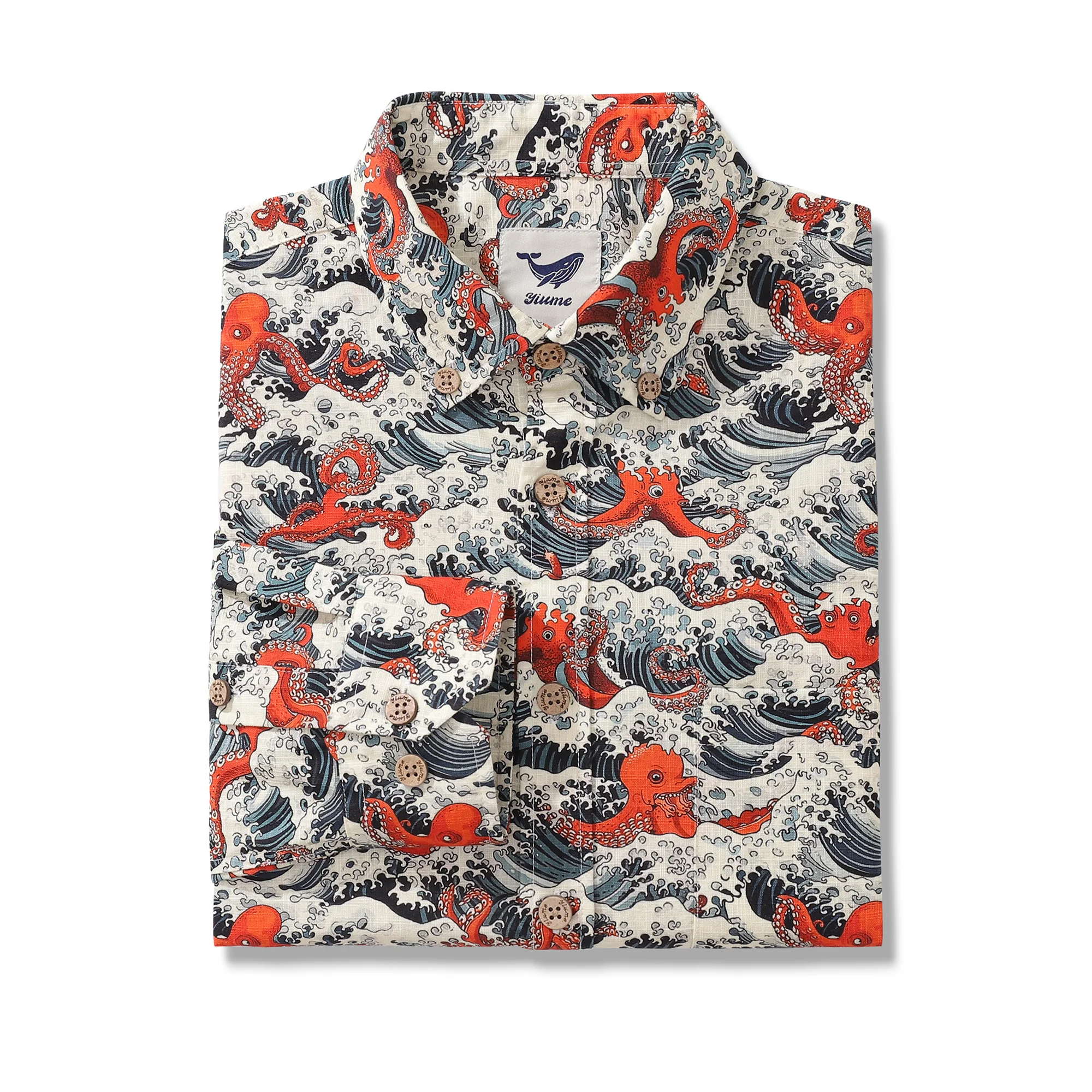 Long Sleeve Hawaiian Shirt For Men Octopus Carnival Cotton Button-down Aloha Shirt - republicanstateiLong Sleeve Hawaiian Shirt For Men Octopus Carnival Cotton Button-down Aloha Shirt - republicanstatei