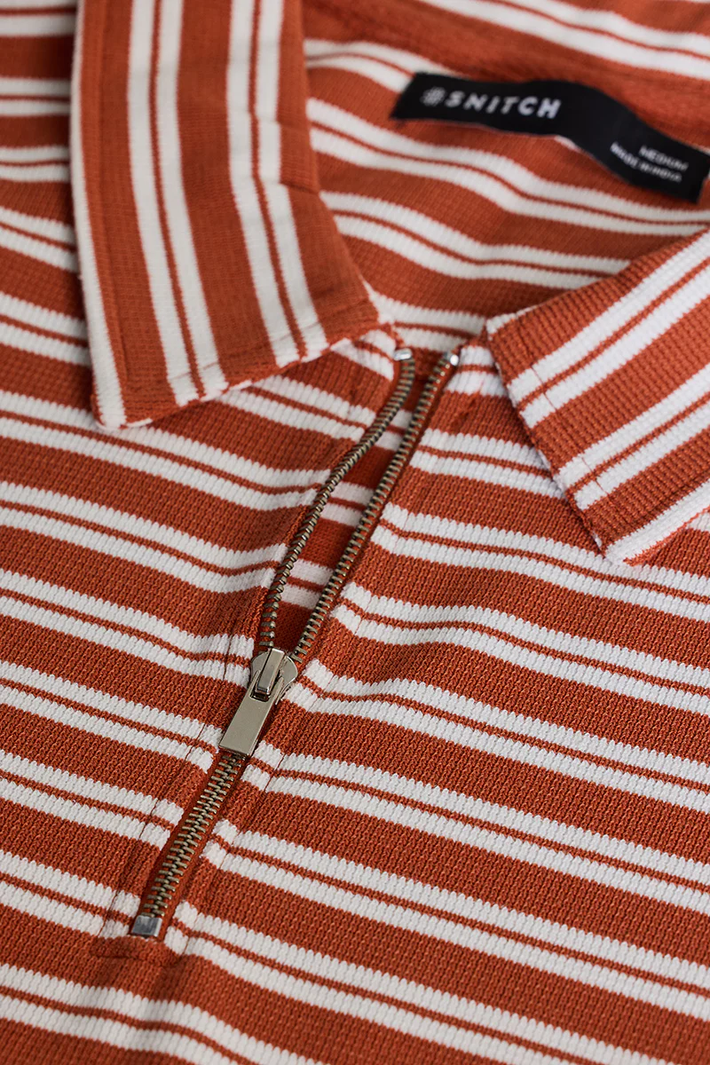 Rust Zipper Polo T-Shirt - republicanstateiRust Zipper Polo T-Shirt - republicanstatei