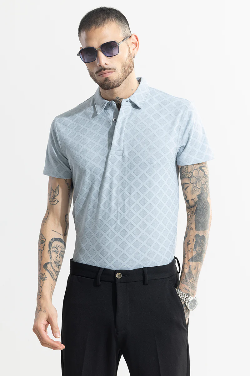 Quad Zig Blue Polo T-Shirt - republicanstateiQuad Zig Blue Polo T-Shirt - republicanstatei