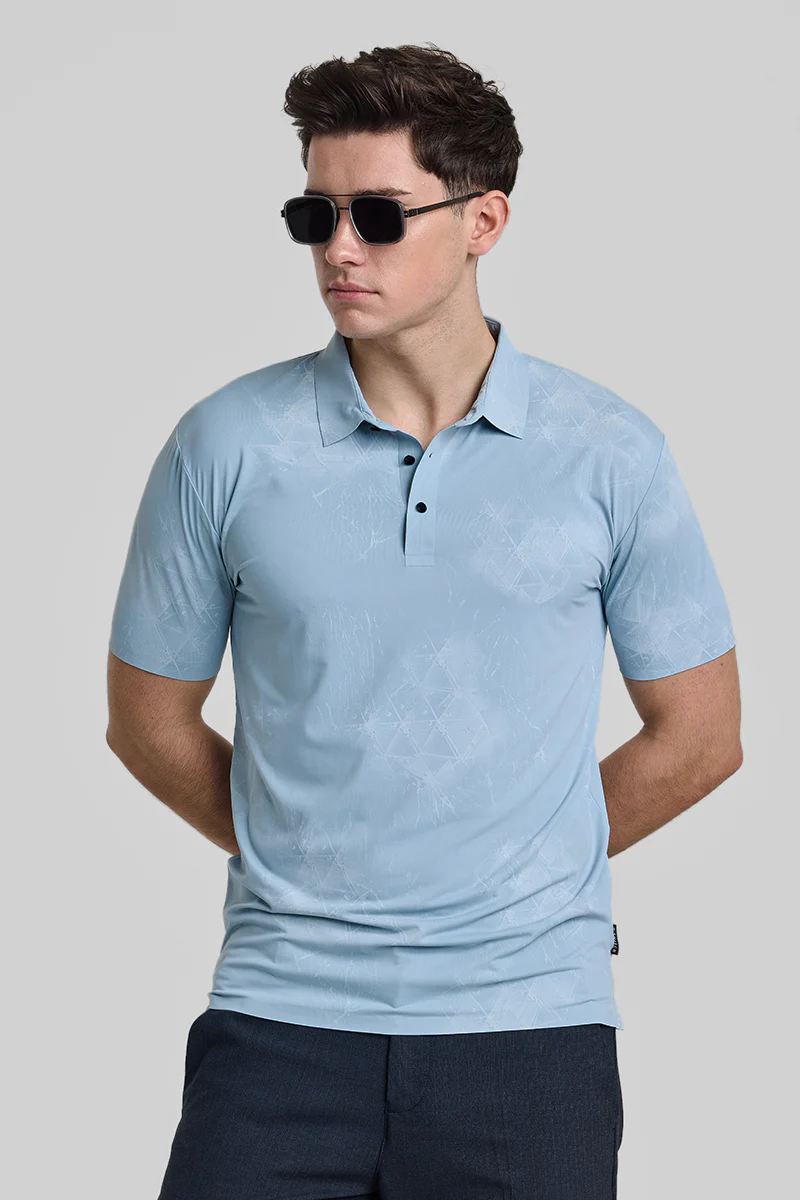 Sky Blue Stitchless Polo T-Shirt - republicanstateiSky Blue Stitchless Polo T-Shirt - republicanstatei