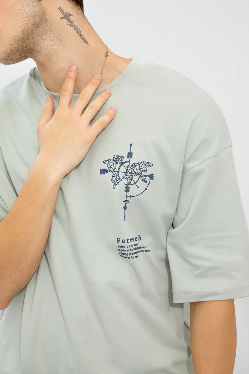 Fernweh Grey Oversized T-Shirt - republicanstateiFernweh Grey Oversized T-Shirt - republicanstatei