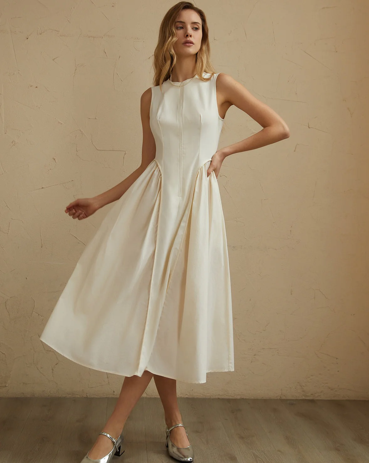 Sleeveless Pleated Midi Dress - republicanstateiSleeveless Pleated Midi Dress - republicanstatei