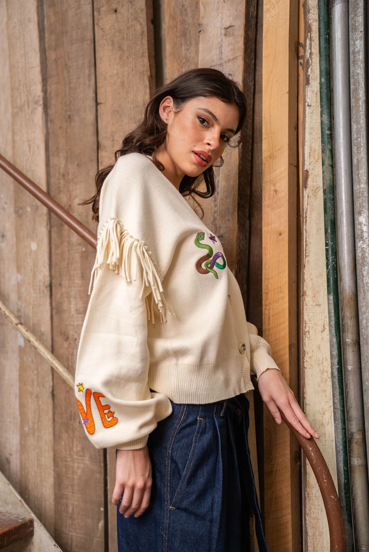 Fringed Cardigan - Cream - republicanstateiFringed Cardigan - Cream - republicanstatei