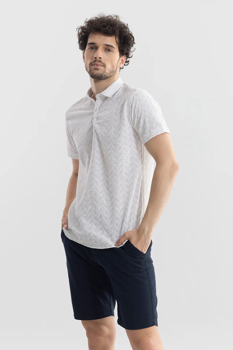 Trigon White Polo T-Shirt - republicanstateiTrigon White Polo T-Shirt - republicanstatei