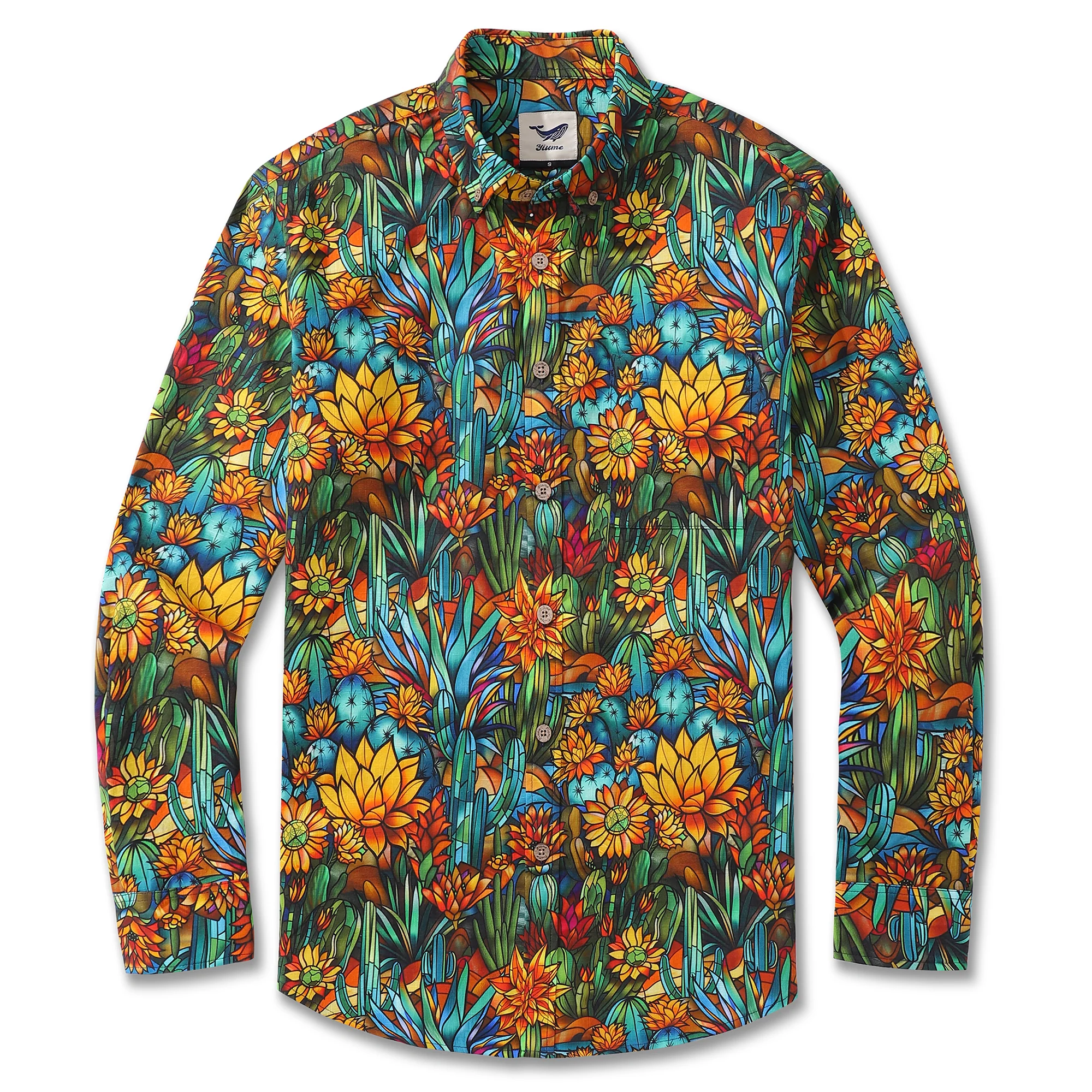 Men's Hawaiian Shirt Beauty of the Desert Cotton Button-down Long Sleeve Aloha Shirt - republicanstateiMen's Hawaiian Shirt Beauty of the Desert Cotton Button-down Long Sleeve Aloha Shirt - republicanstatei