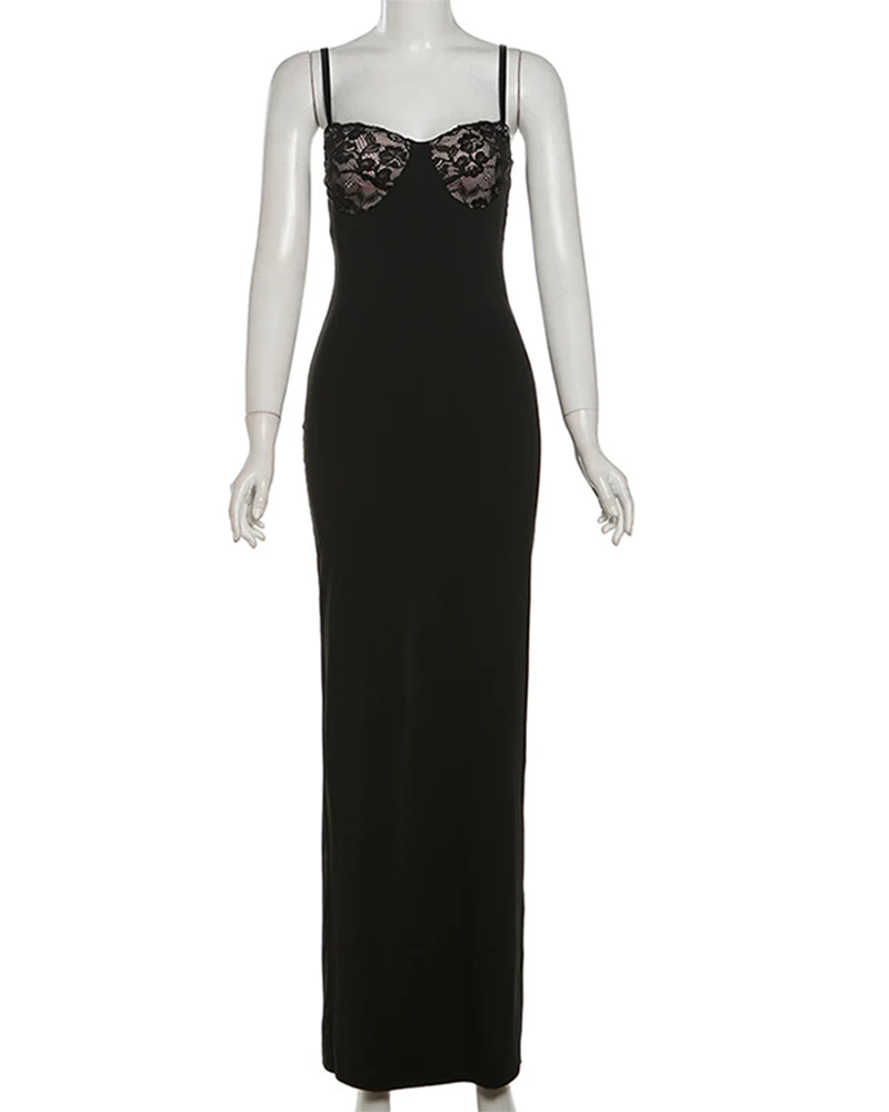 Lace Stitched Slender Dress - republicanstateiLace Stitched Slender Dress - republicanstatei