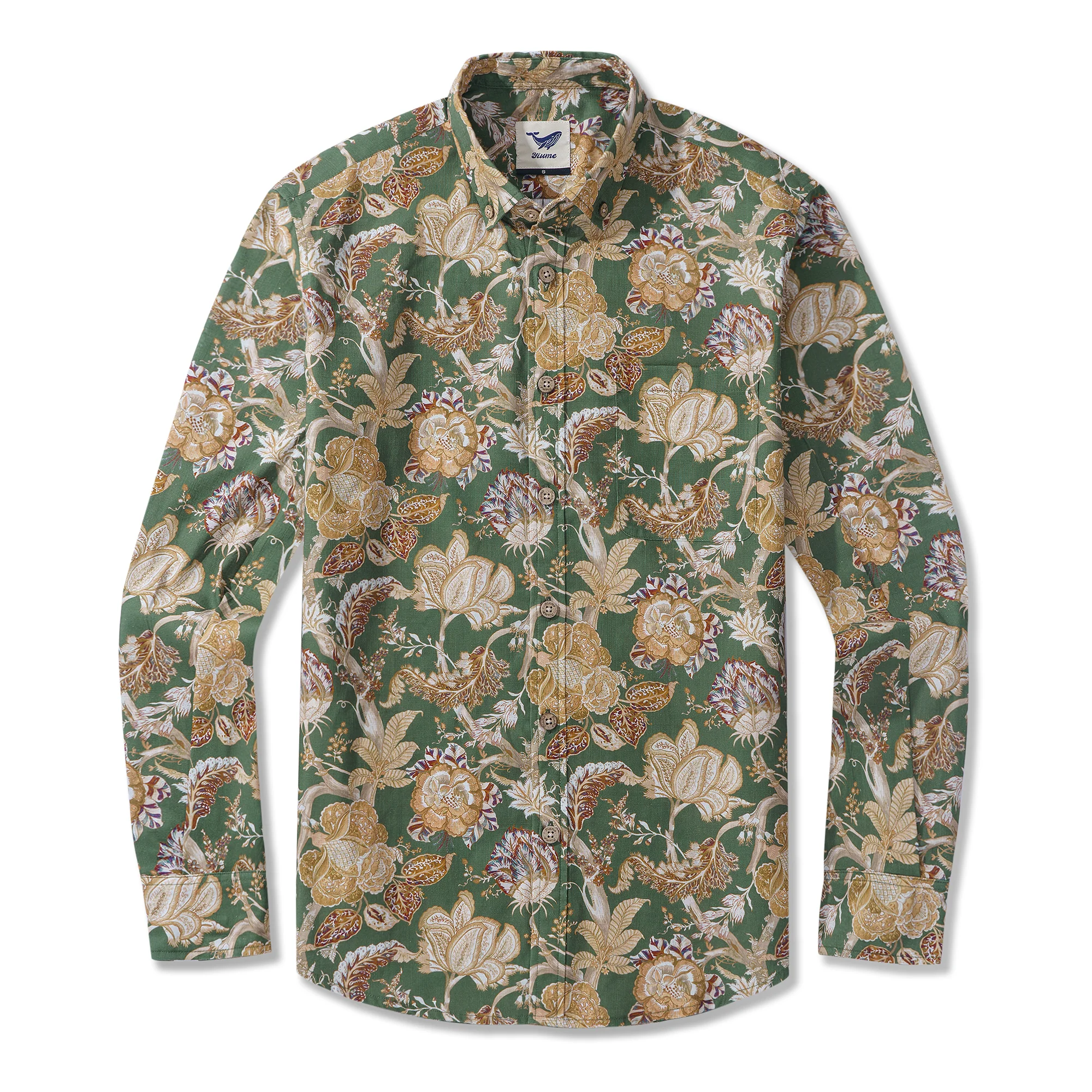 Hawaiian Blossom Charm By GND Art Studio Shirt 100% Cotton Men's Aloha Hawaiian Long Sleeve Button-down Shirt - republicanstateiHawaiian Blossom Charm By GND Art Studio Shirt 100% Cotton Men's Aloha Hawaiian Long Sleeve Button-down Shirt - republicanstatei