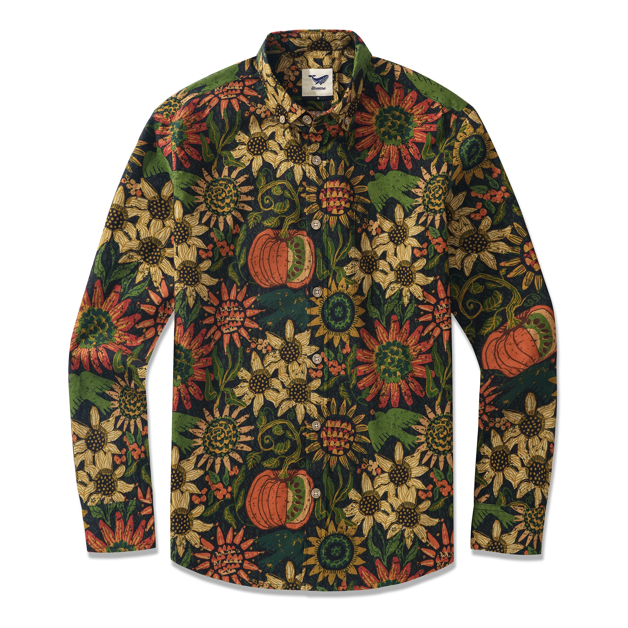 Hawaiian Thanksgiving By Andrea Leonelli Shirt 100% Cotton Men's Aloha Hawaiian Long Sleeve Button-down Shirt - republicanstateiHawaiian Thanksgiving By Andrea Leonelli Shirt 100% Cotton Men's Aloha Hawaiian Long Sleeve Button-down Shirt - republicanstatei