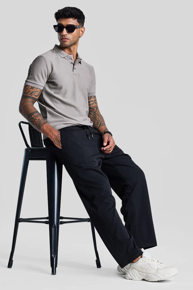 Light Grey Textured Polo T-Shirt - republicanstateiLight Grey Textured Polo T-Shirt - republicanstatei