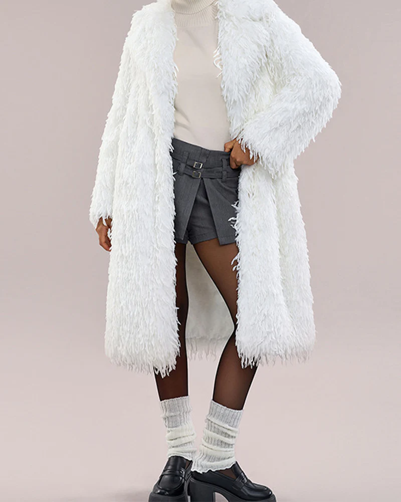 Mock Ostrich Fur Fur Coat - republicanstateiMock Ostrich Fur Fur Coat - republicanstatei