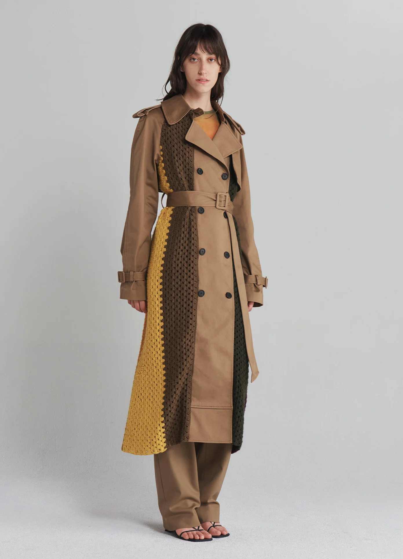 Crochet Combo Trench Coat - republicanstateiCrochet Combo Trench Coat - republicanstatei