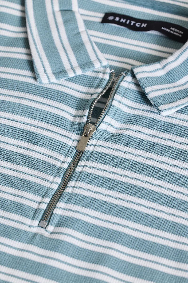 Light Blue Zipper Polo T-Shirt - republicanstateiLight Blue Zipper Polo T-Shirt - republicanstatei