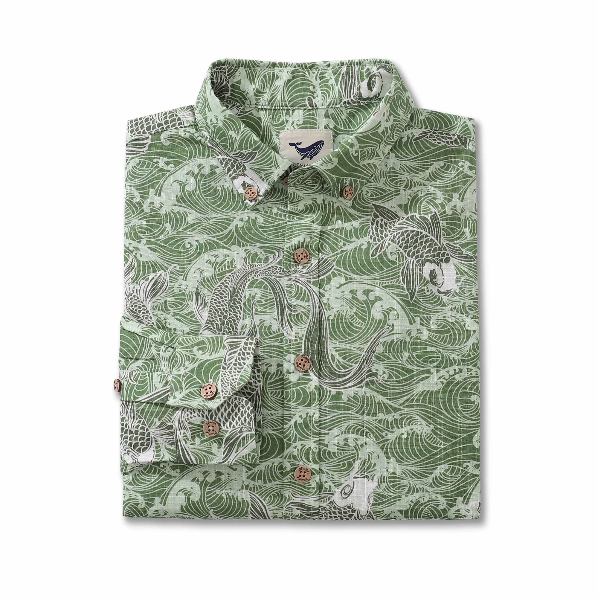 1920s Vintage Men's Hawaiian Shirt Bountiful Years Cotton Button-down Long Sleeve Aloha Shirt - republicanstatei1920s Vintage Men's Hawaiian Shirt Bountiful Years Cotton Button-down Long Sleeve Aloha Shirt - republicanstatei