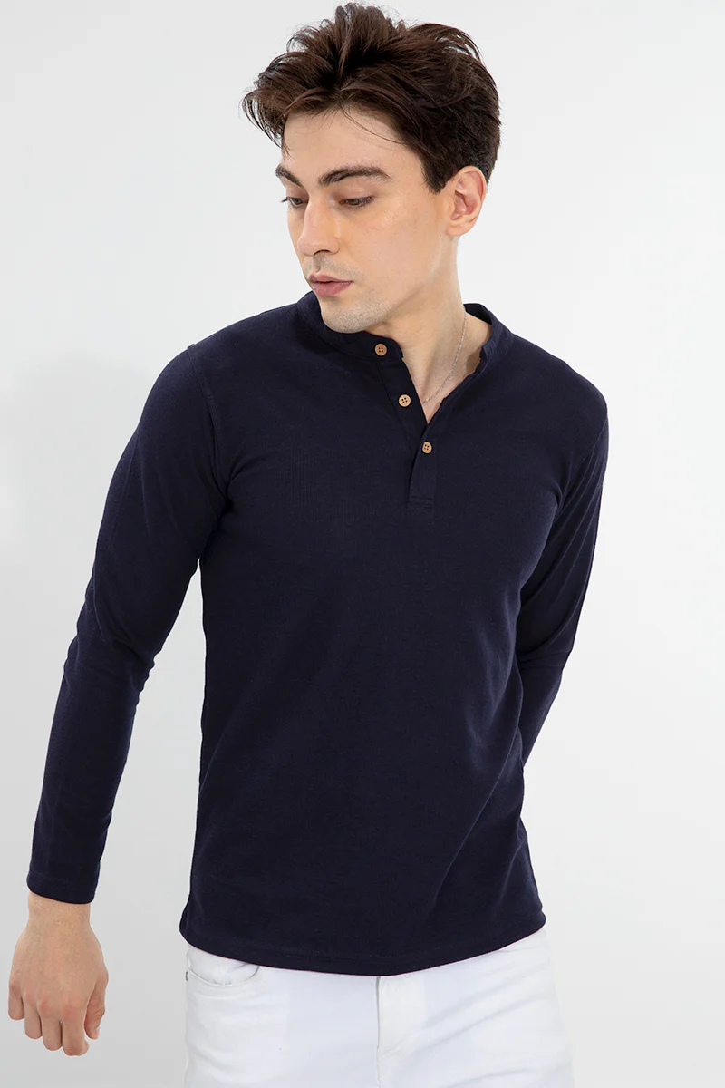 Henley Navy T-Shirt - republicanstateiHenley Navy T-Shirt - republicanstatei