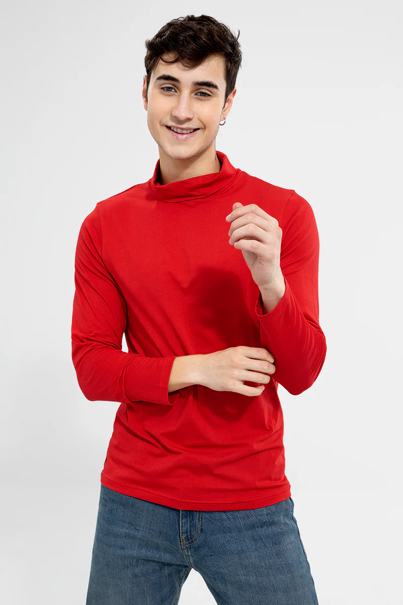 High Neck Red T-Shirt - republicanstateiHigh Neck Red T-Shirt - republicanstatei