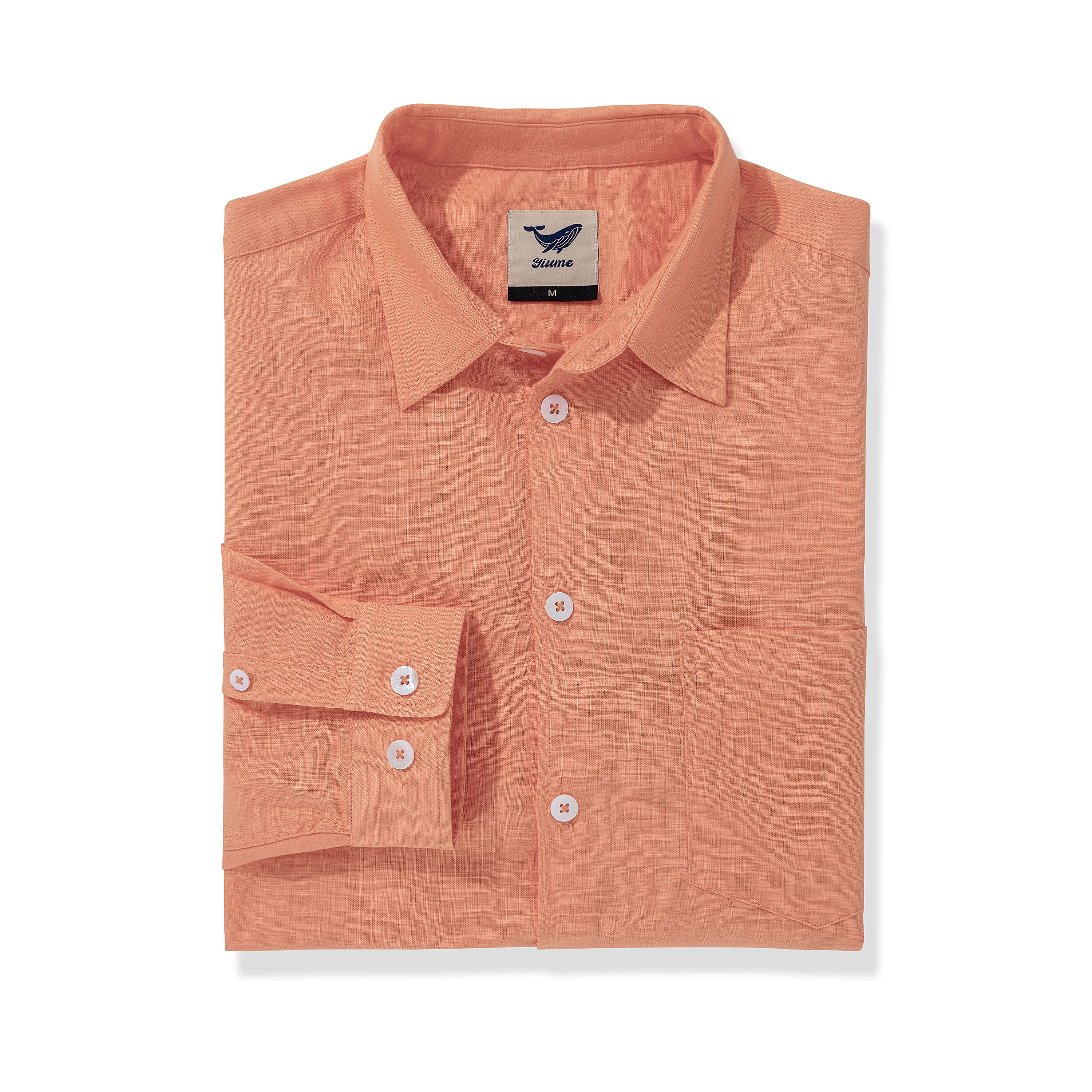 Hawaiian Shirt For Men Riviera Holiday Pointed Collar Long Sleeve Shirt - Light Orange - republicanstateiHawaiian Shirt For Men Riviera Holiday Pointed Collar Long Sleeve Shirt - Light Orange - republicanstatei