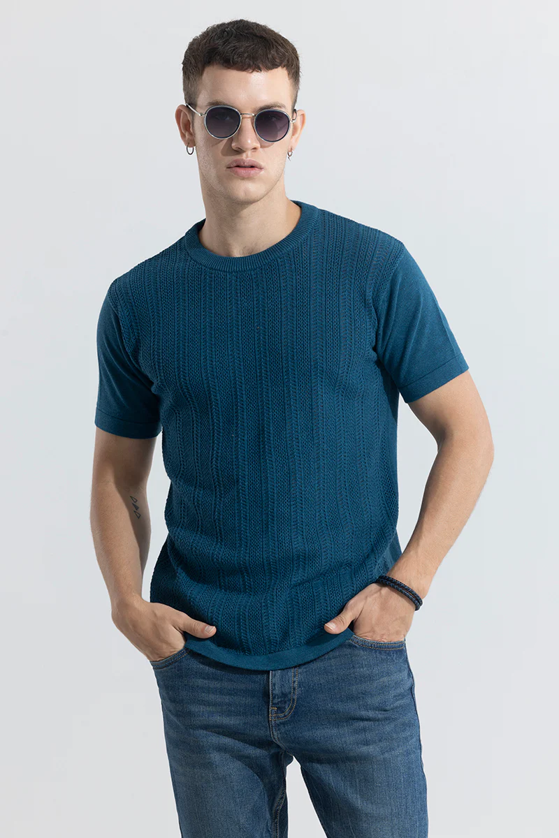 Smooth Knit Teal Blue T-Shirt - republicanstateiSmooth Knit Teal Blue T-Shirt - republicanstatei