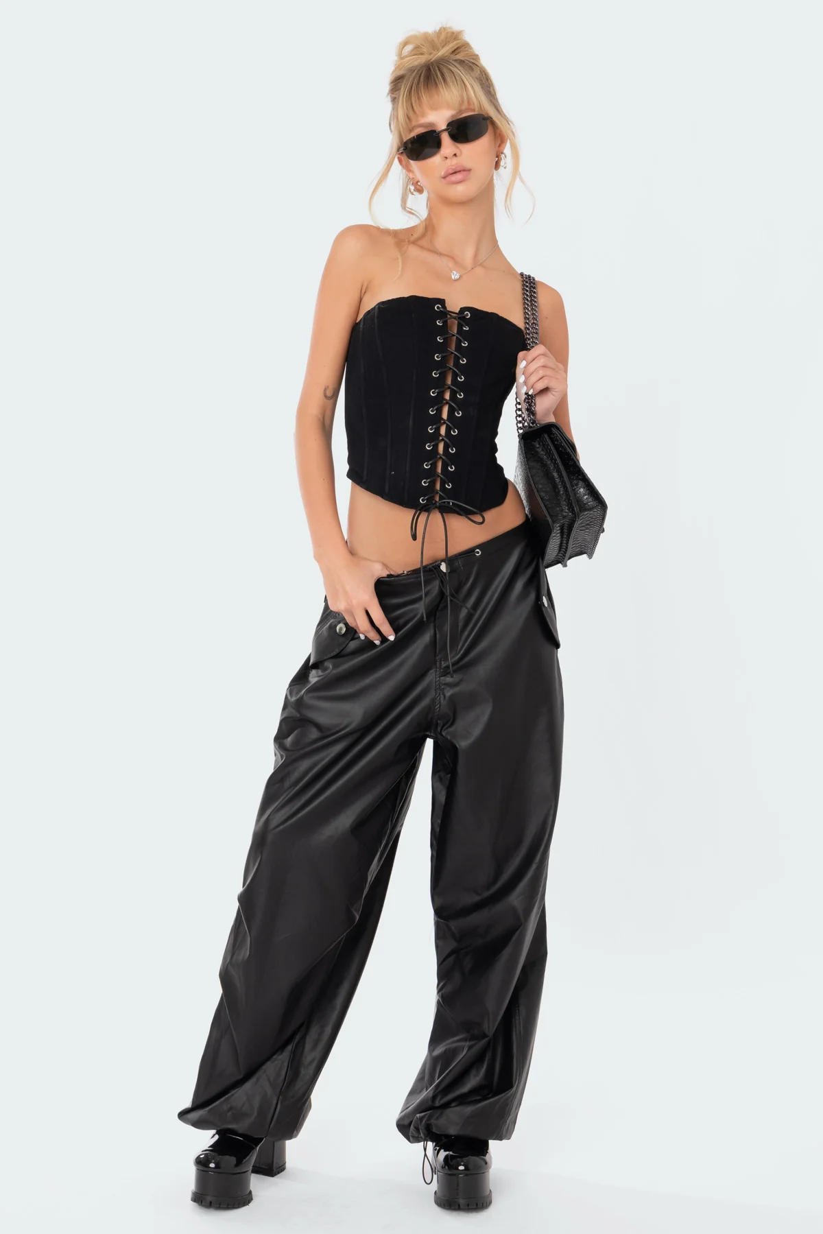 Rebel Faux Leather Cargo Pants - republicanstateiRebel Faux Leather Cargo Pants - republicanstatei