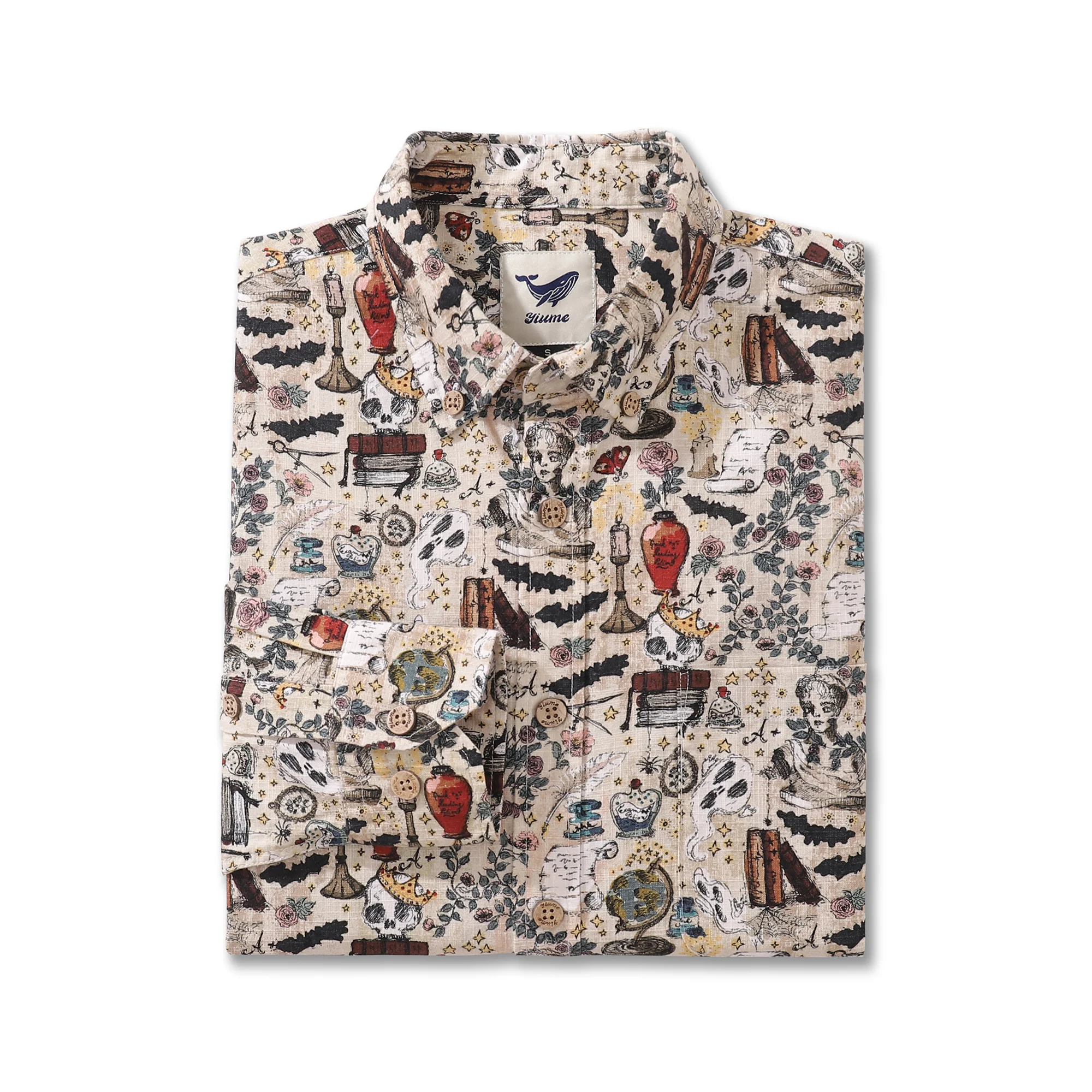 Men's Hawaiian Shirt Witches go back to school By Ludmila Cotton Button-down Long Sleeve Aloha Shirt - republicanstateiMen's Hawaiian Shirt Witches go back to school By Ludmila Cotton Button-down Long Sleeve Aloha Shirt - republicanstatei