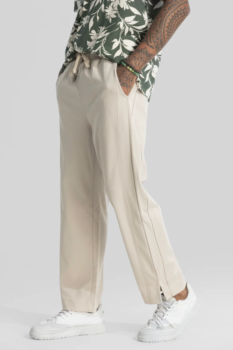 Cream Slit Ankle Pants - republicanstateiCream Slit Ankle Pants - republicanstatei