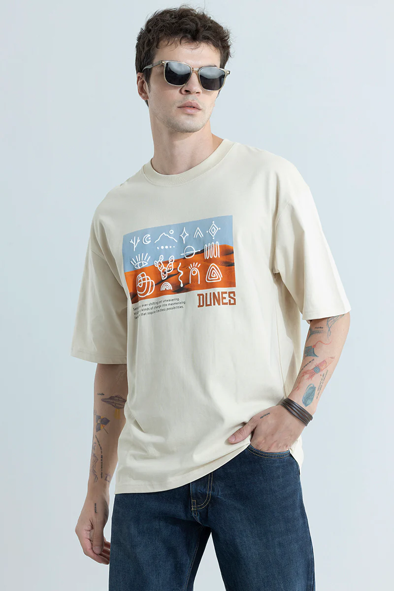 Dunes Cream Oversized T-Shirt - republicanstateiDunes Cream Oversized T-Shirt - republicanstatei