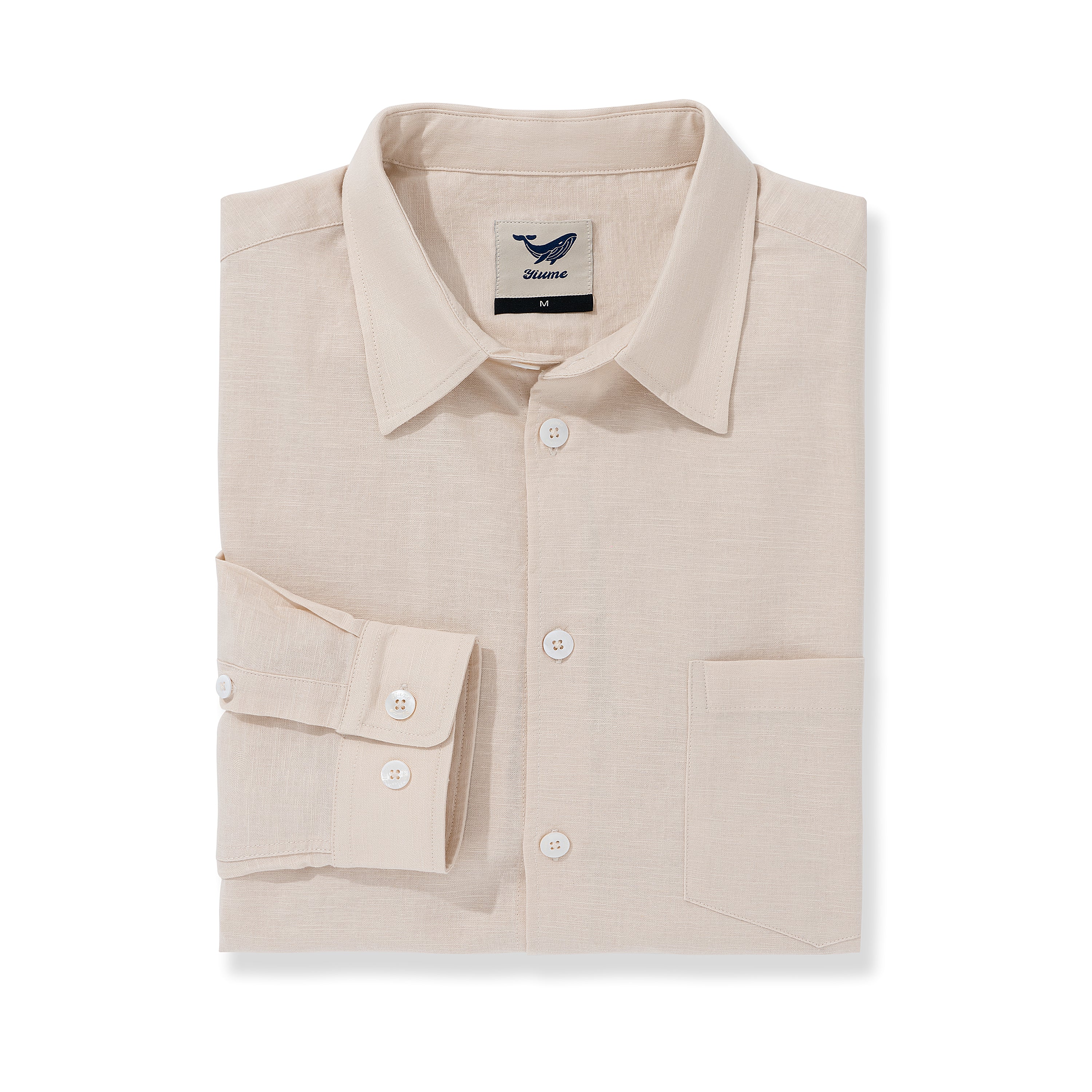 Hawaiian Shirt For Men Riviera Holiday Pointed Collar Long Sleeve Shirt - Light Khaki - republicanstateiHawaiian Shirt For Men Riviera Holiday Pointed Collar Long Sleeve Shirt - Light Khaki - republicanstatei