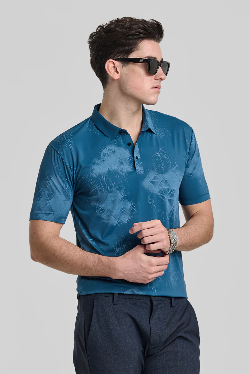 Teal Stitchless Polo T-Shirt - republicanstateiTeal Stitchless Polo T-Shirt - republicanstatei