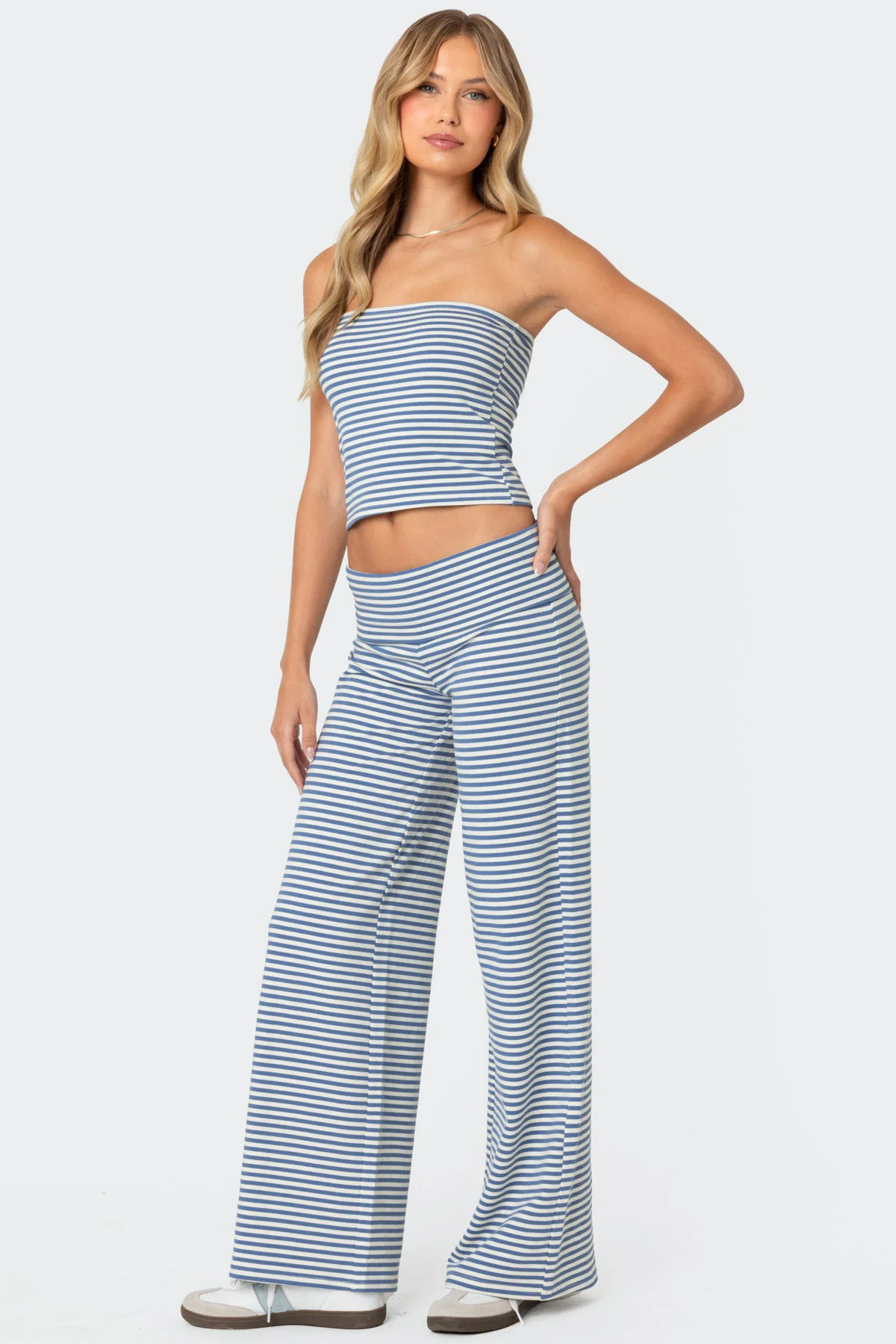 Lilah Striped Fold Over Pants - republicanstateiLilah Striped Fold Over Pants - republicanstatei